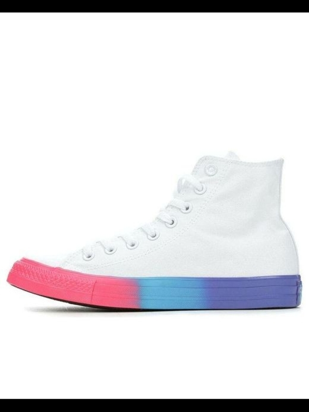 Converse White High-Top Sneaker with Red Insole
